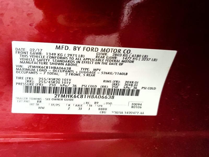 2017 FORD FLEX SEL 13