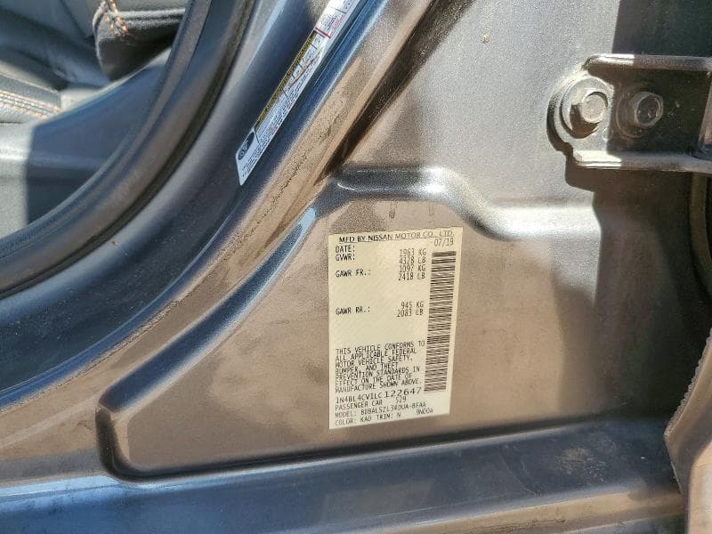 2020 NISSAN ALTIMA SR 12