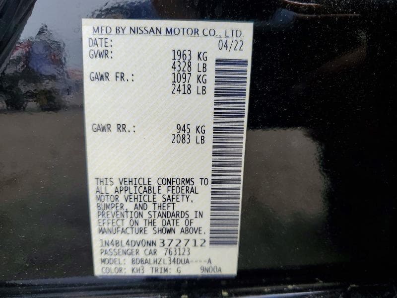 2022 NISSAN ALTIMA SV 12