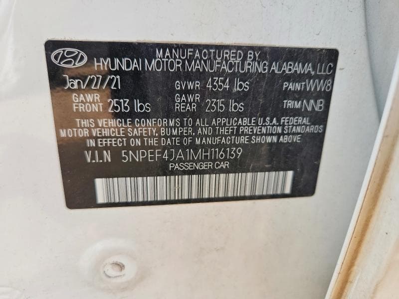 2021 HYUNDAI SONATA SEL 12