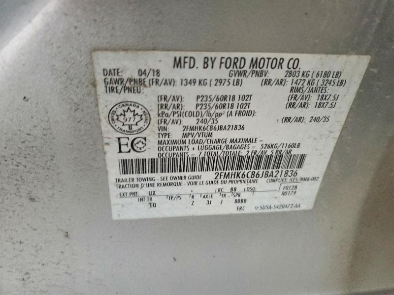 2018 FORD FLEX SEL 13