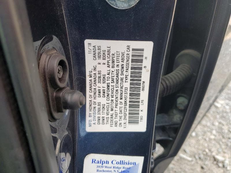 2019 HONDA CIVIC LX 12