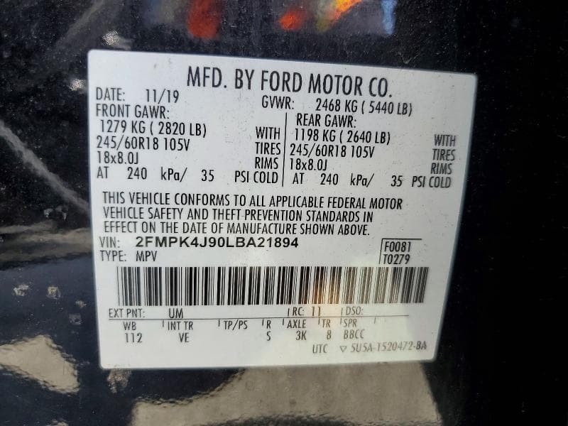 2020 FORD EDGE SEL 14