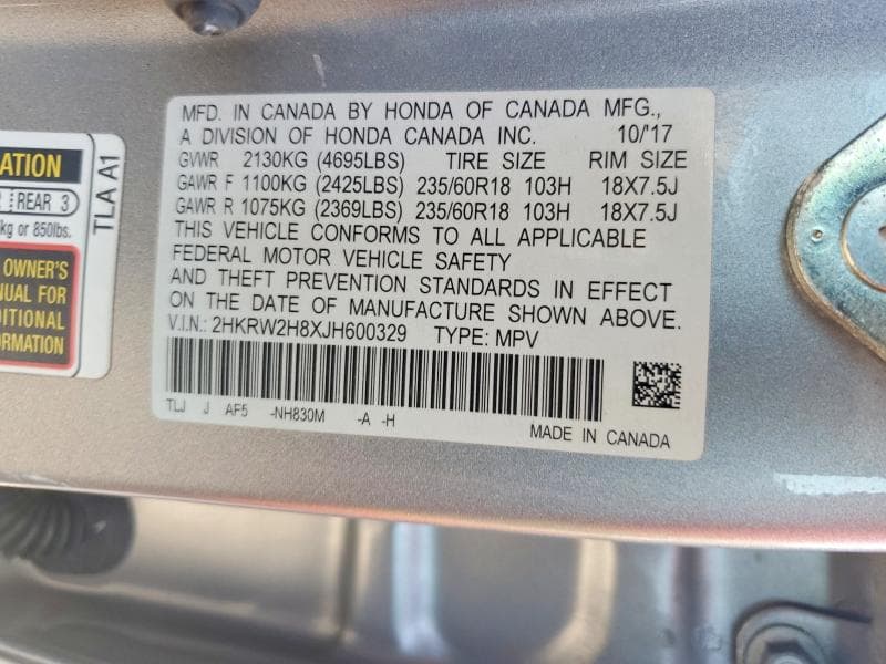 2018 HONDA CR-V EXL 13