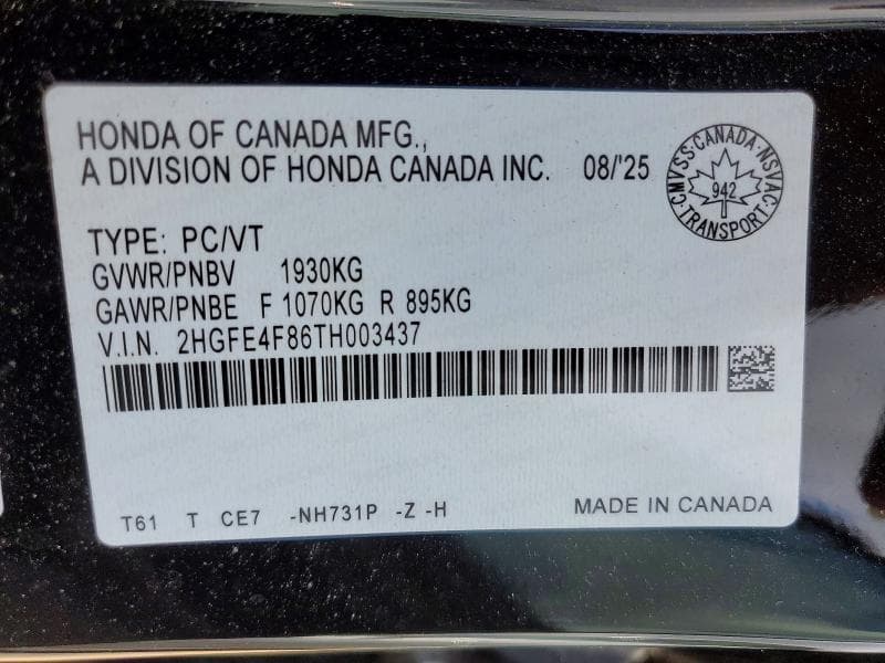 2026 HONDA CIVIC SPORT 12
