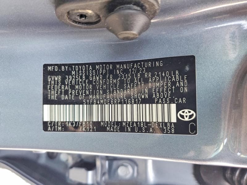 2024 TOYOTA COROLLA LE 13