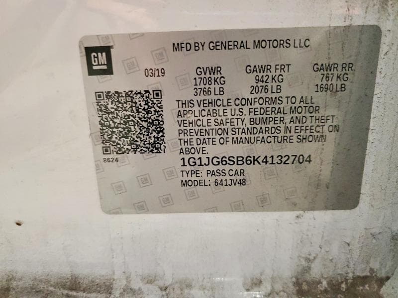 2019 CHEVROLET SONIC 13