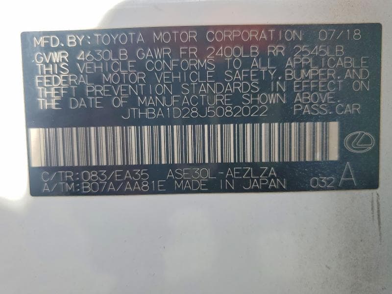 2018 LEXUS IS 300 13