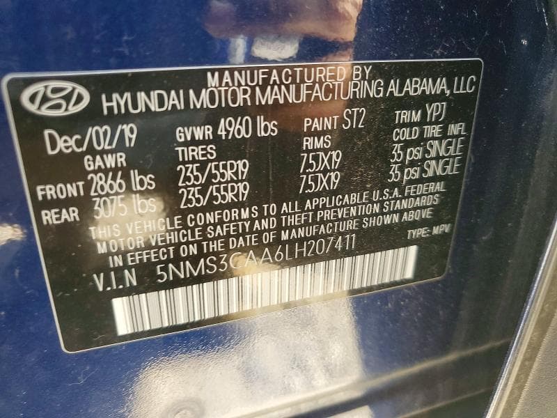 2020 HYUNDAI SANTA FE SEL 2.0T 13