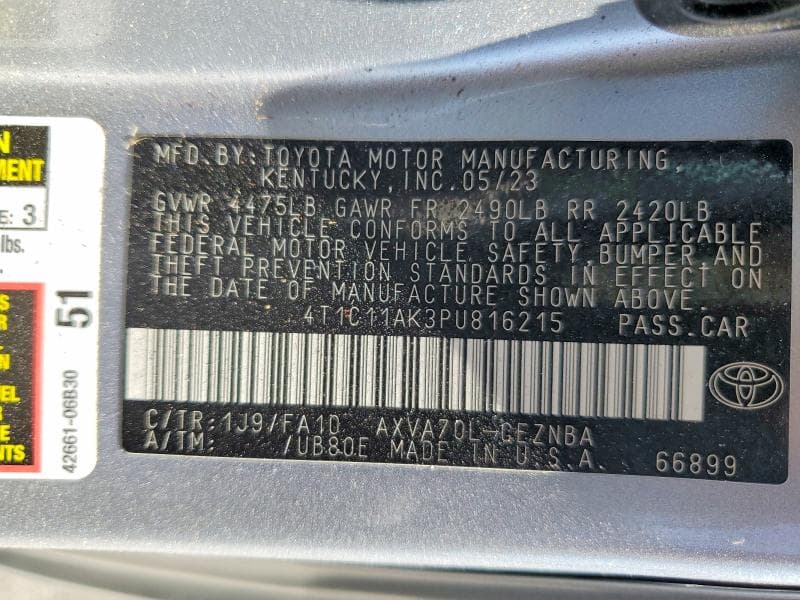 2023 TOYOTA CAMRY LE 13