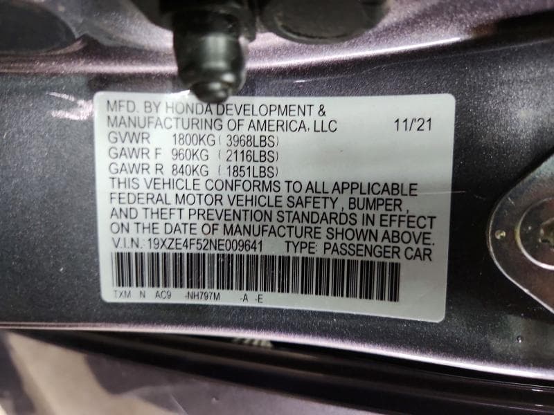 2022 HONDA INSIGHT EX 12