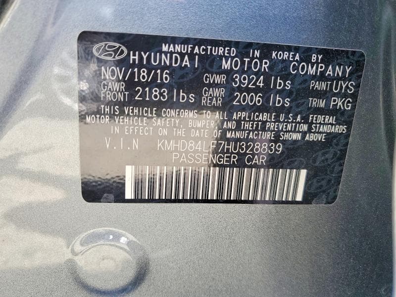 2017 HYUNDAI ELANTRA LIMITED 12