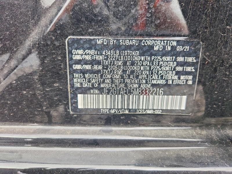 2021 SUBARU CROSSTREK PREMIUM 13
