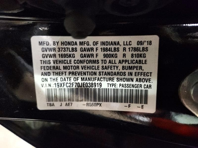 2018 HONDA CIVIC EX 13