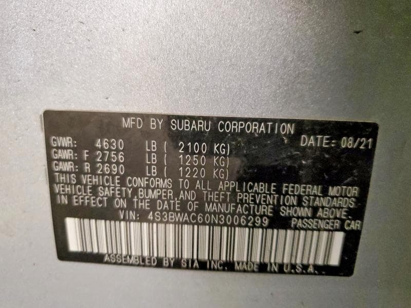 2022 SUBARU LEGACY PREMIUM 13