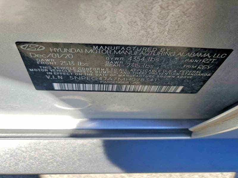 2021 HYUNDAI SONATA SE 12