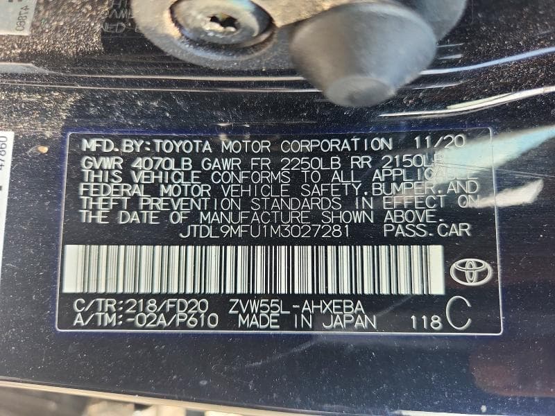 2021 TOYOTA PRIUS LE AWD-E 12