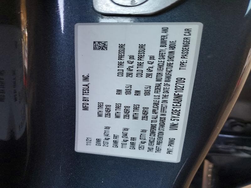 2022 TESLA MODEL 3 12