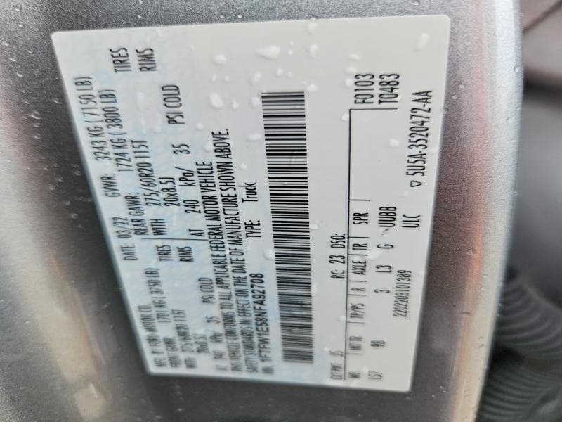 2022 FORD F150 SUPERCREW 12