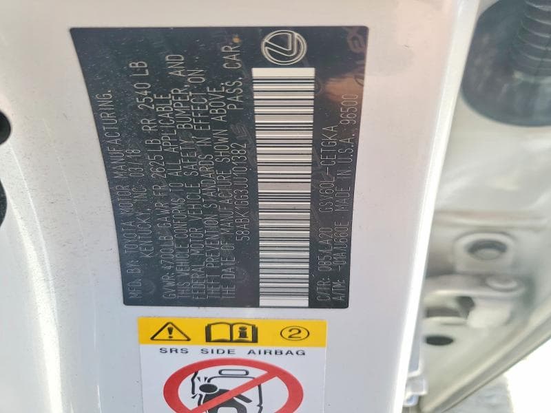 2018 LEXUS ES 350 12