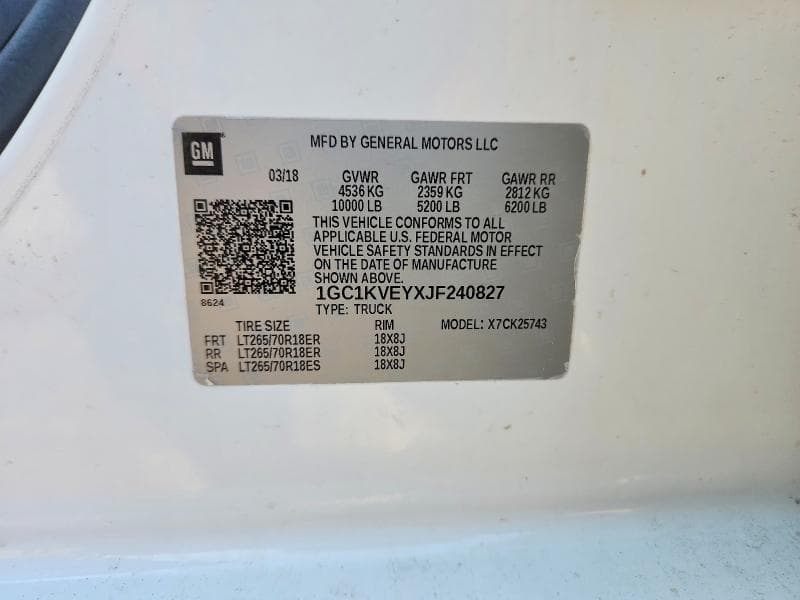 2018 CHEVROLET SILVERADO K2500 HEAVY DUTY LT 12