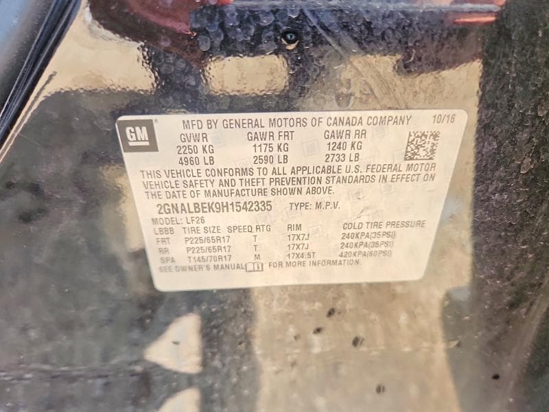 2017 CHEVROLET EQUINOX LS 12