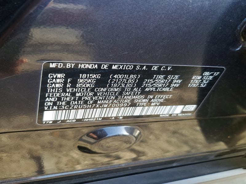 2018 HONDA HR-V EXL 12