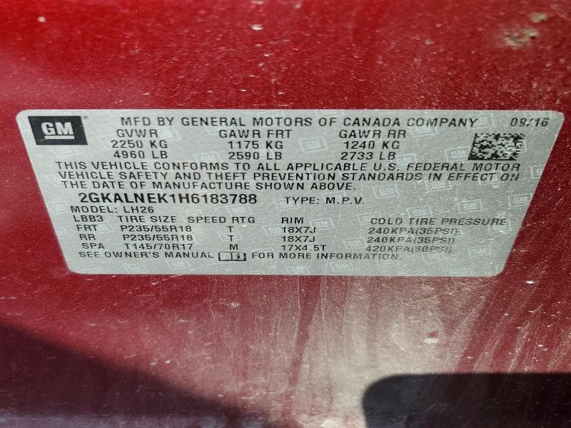 2017 GMC TERRAIN SLE 14