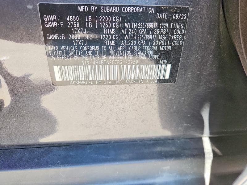 2024 SUBARU OUTBACK PREMIUM 13