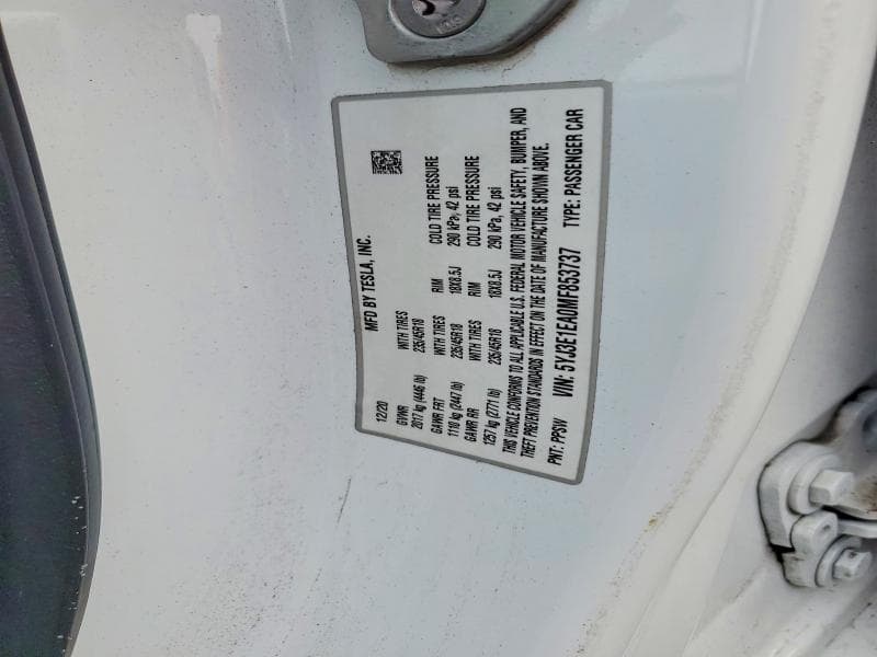 2021 TESLA MODEL 3 12
