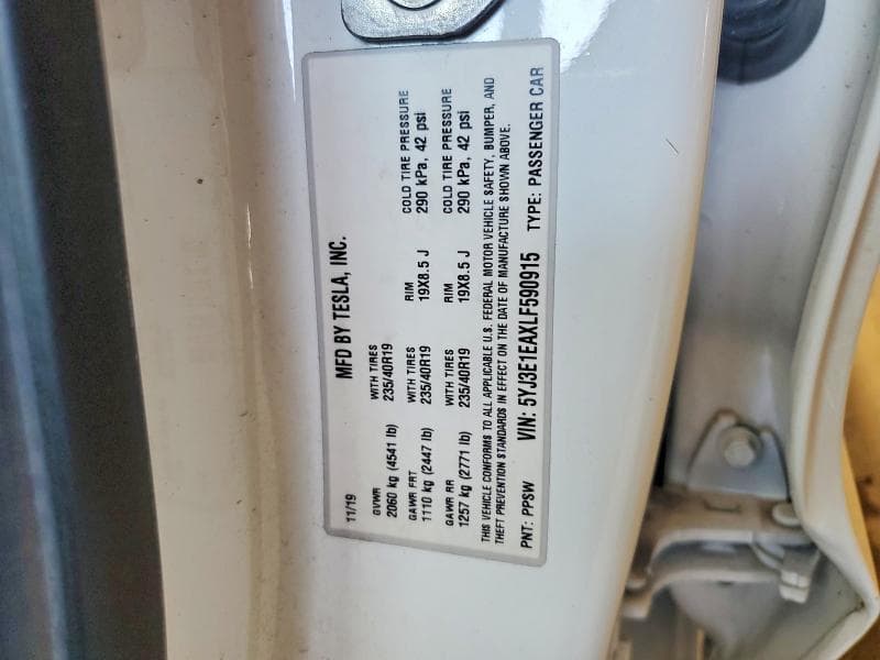 2020 TESLA MODEL 3 12