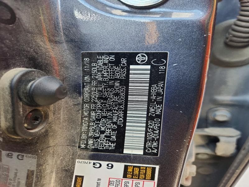 2018 TOYOTA PRIUS TWO ECO 12