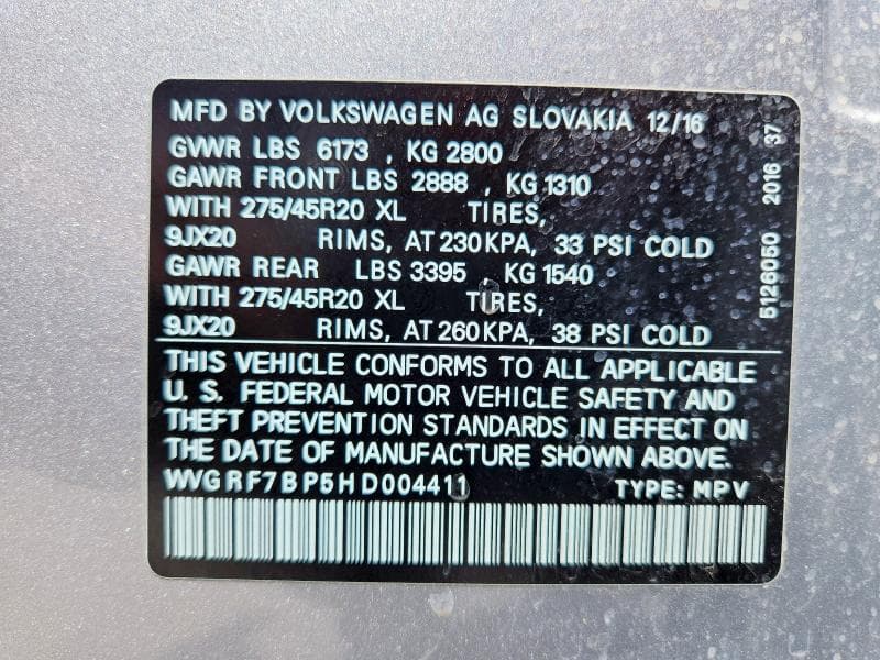 2017 VOLKSWAGEN TOUAREG WOLFSBURG 13
