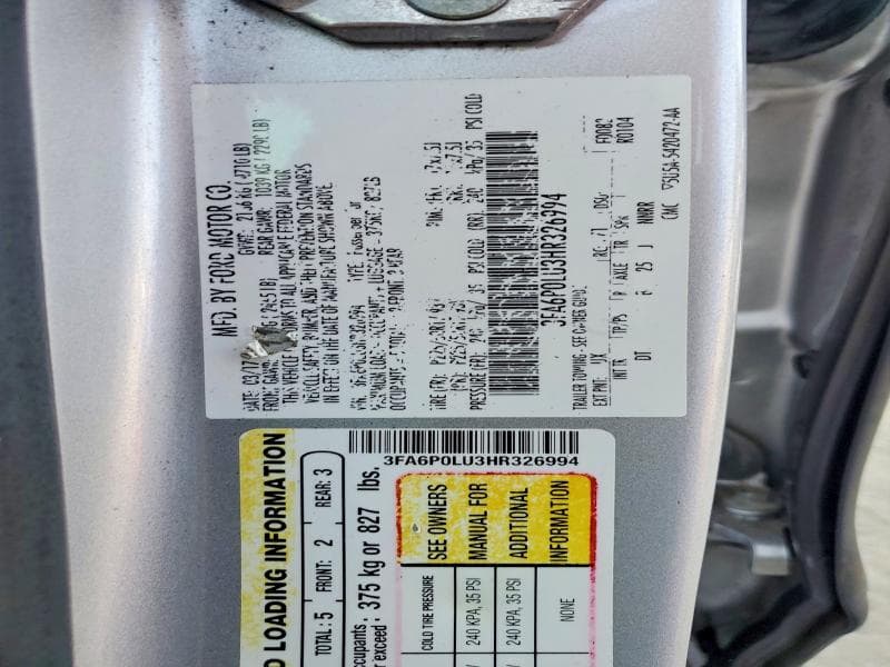 2017 FORD FUSION SE HYBRID 12