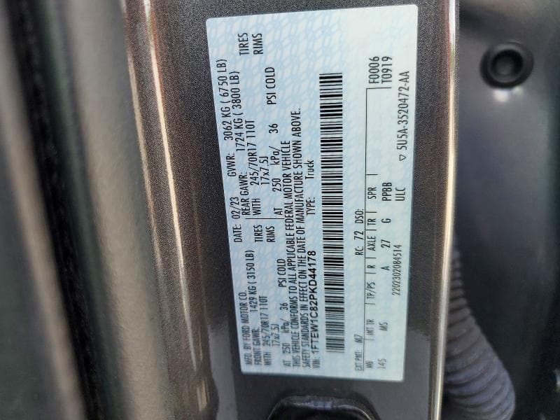 2023 FORD F150 SUPERCREW 12