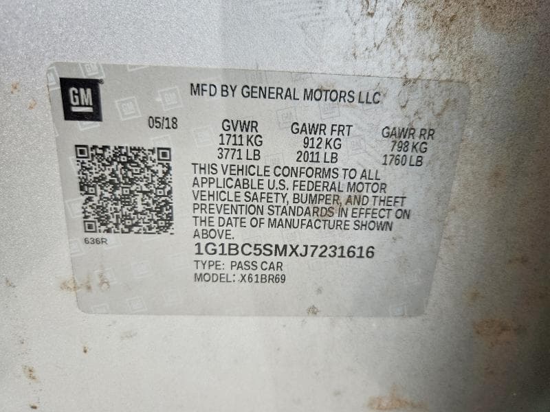2018 CHEVROLET CRUZE LS 12
