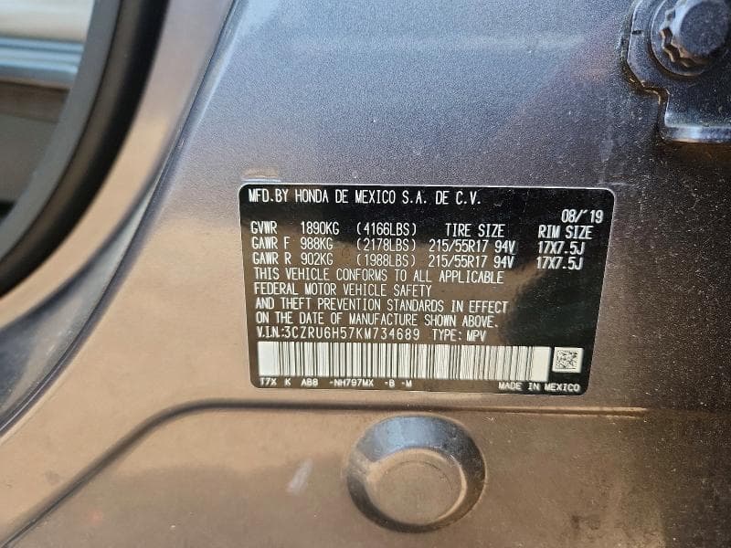 2019 HONDA HR-V EX 12