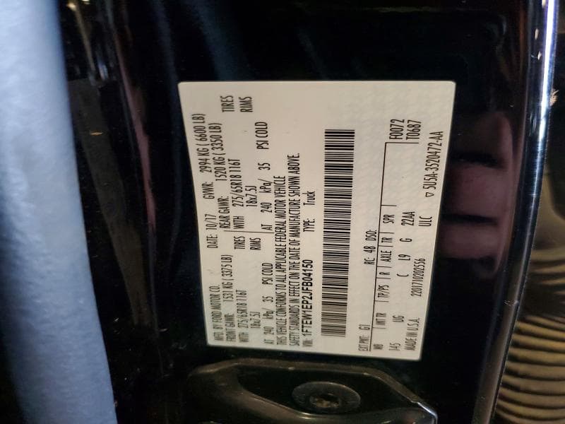 2018 FORD F150 SUPERCREW 12