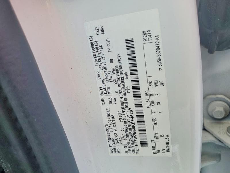 2019 FORD F250 SUPER DUTY 12