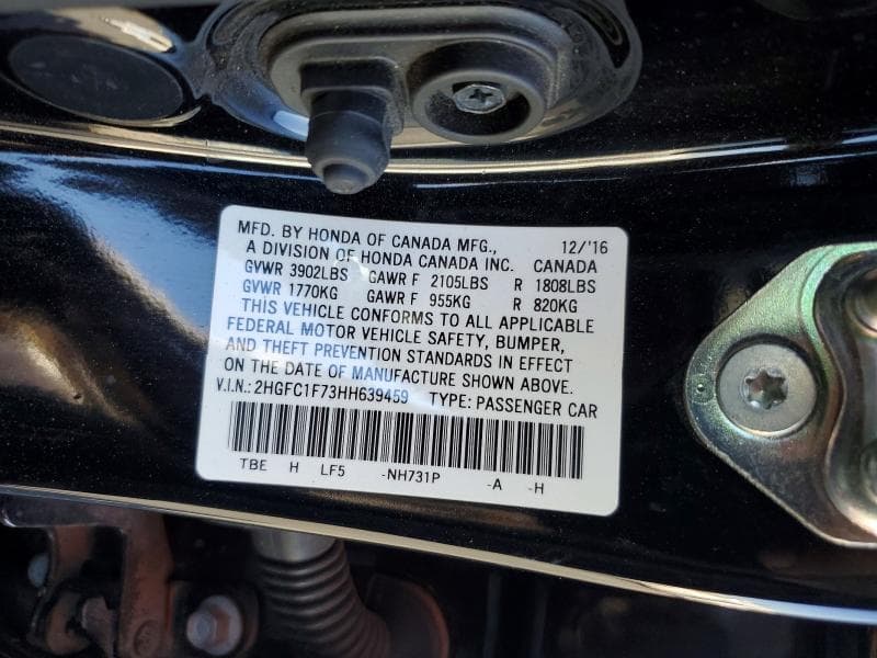 2017 HONDA CIVIC EXL 13