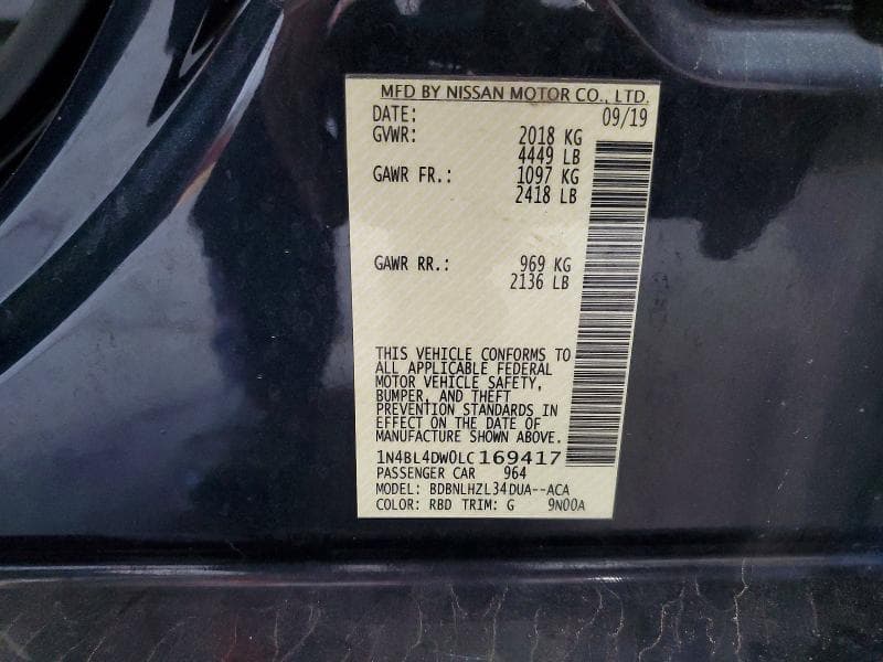 2020 NISSAN ALTIMA SV 12