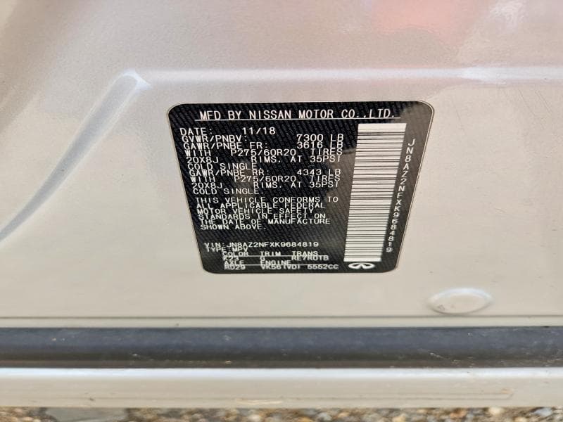 2019 INFINITI QX80 LUXE 13