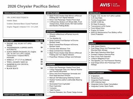 2026 CHRYSLER PACIFICA SELECT 13