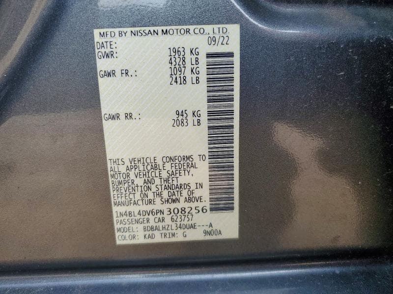 2023 NISSAN ALTIMA SV 12