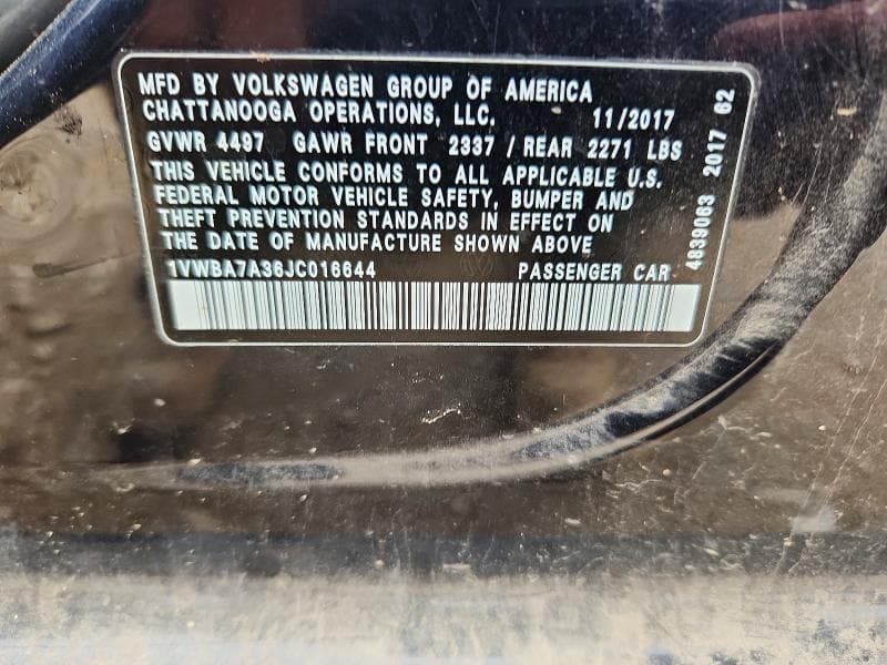 2018 VOLKSWAGEN PASSAT SE 13