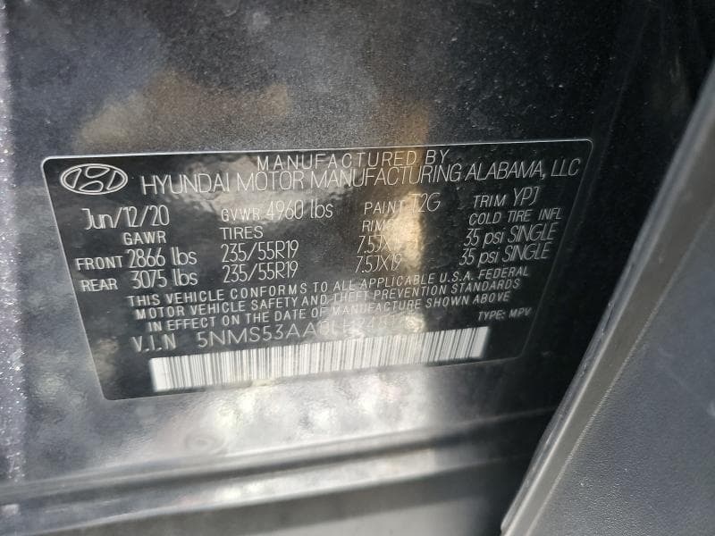 2020 HYUNDAI SANTA FE LIMITED 2.0T 13