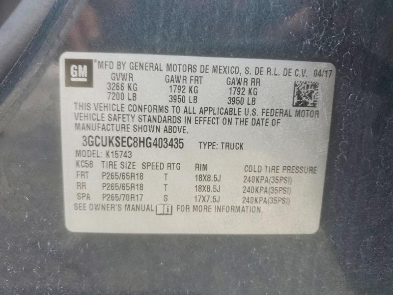2017 CHEVROLET SILVERADO K1500 LTZ 13