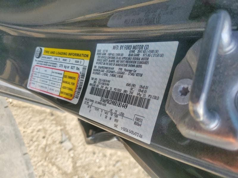 2019 FORD FUSION SEL 12