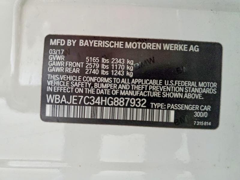 2017 BMW 540 XI 12