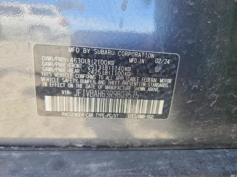 2024 SUBARU WRX PREMIUM 12